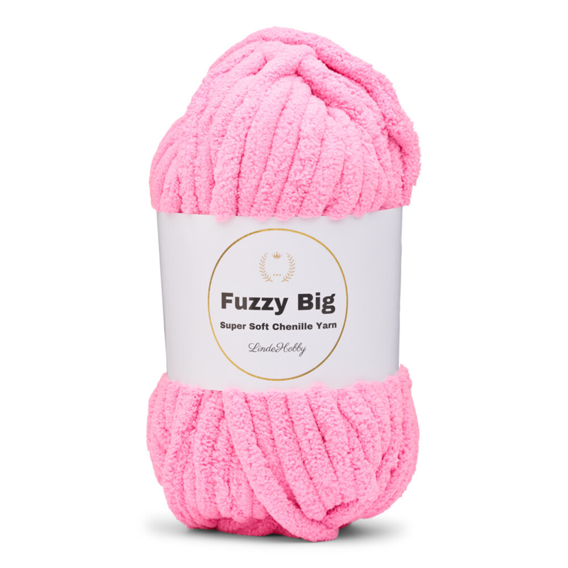 LindeHobby Fuzzy Chenille BIG 48 Neon ljus rosa