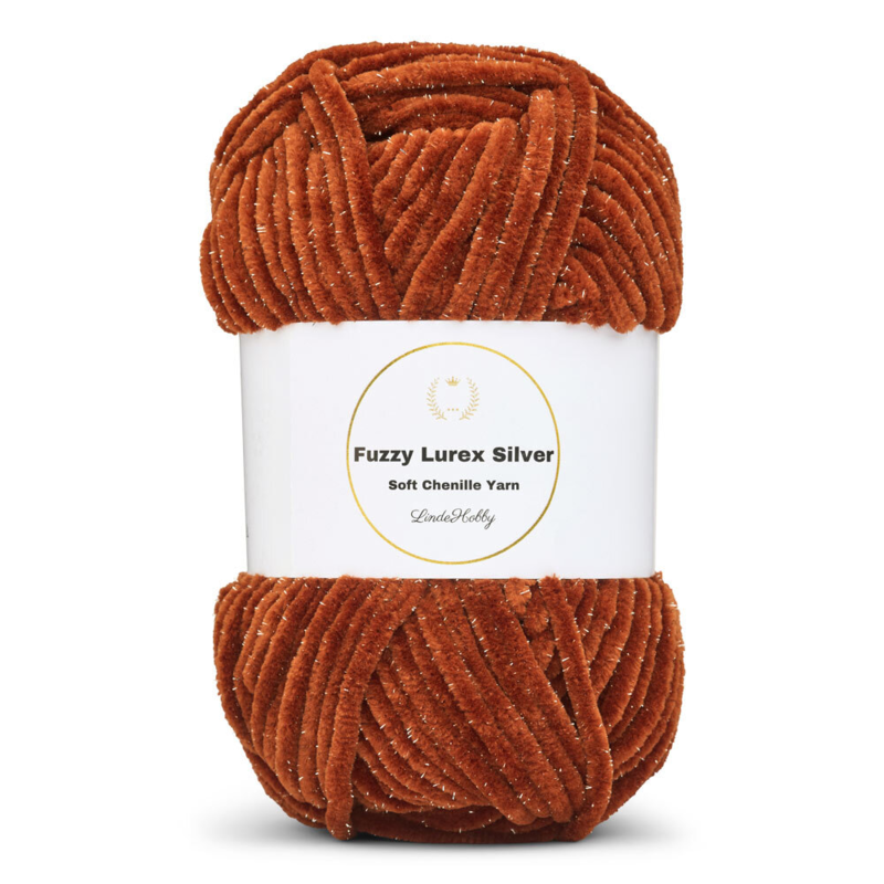 LindeHobby Fuzzy Chenille Silver Lurex 34 Koppar