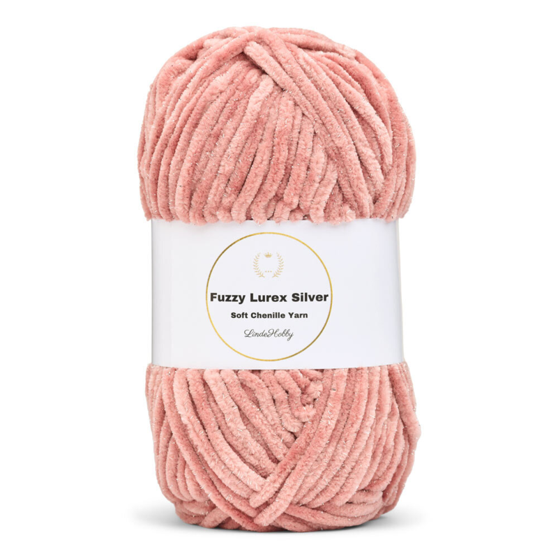 LindeHobby Fuzzy Chenille Silver Lurex 39 Puder