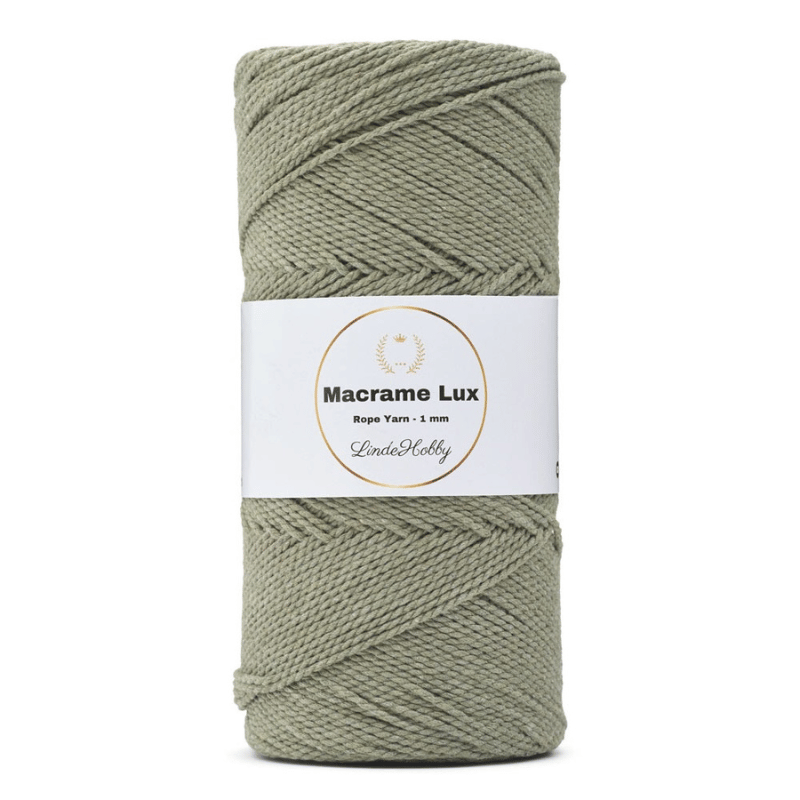 LindeHobby Macrame Lux, Knytgarn, 1 mm 06 Khaki