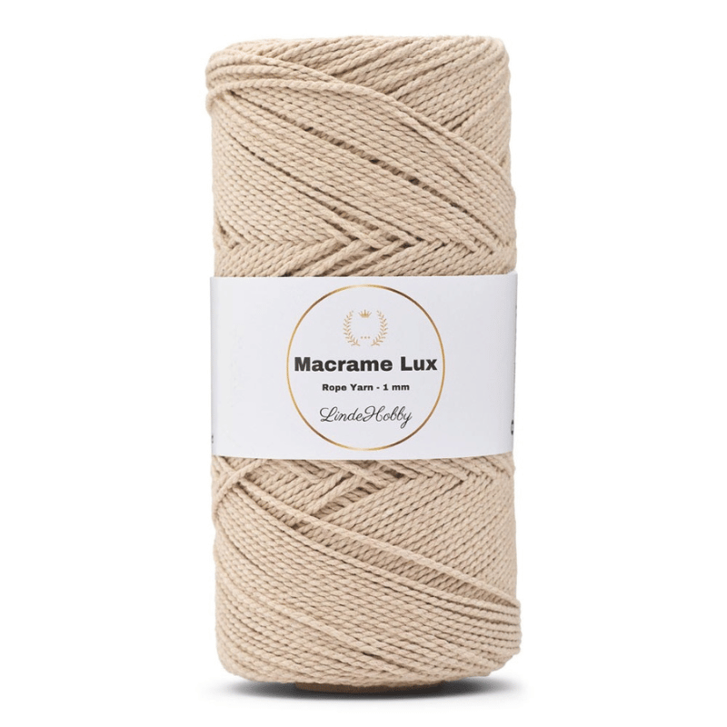 LindeHobby Macrame Lux, Knytgarn, 1 mm 05 Beige
