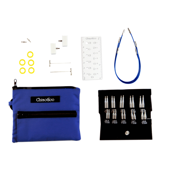 ChiaoGoo Utbytbara Rundstickor Twist Blue Shorties, Small, 5 cm/8 cm