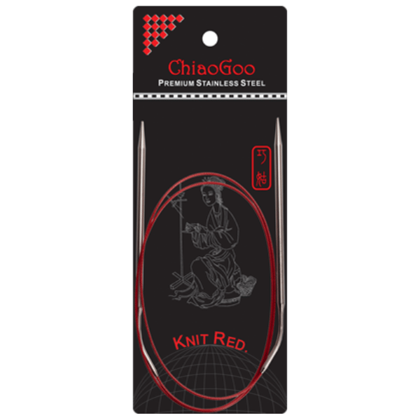 ChiaoGoo Rundstickor Knit Red Rostfritt Stål (23-100 cm) 100 cm