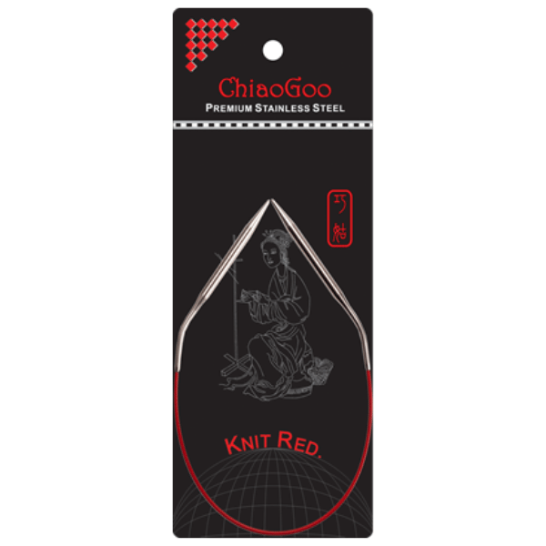 ChiaoGoo Rundstickor Knit Red Rostfritt Stål (23-100 cm) 30 cm