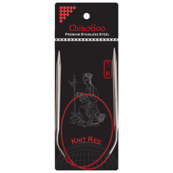 ChiaoGoo Rundstickor Knit Red Rostfritt Stål (23-100 cm) 60 cm