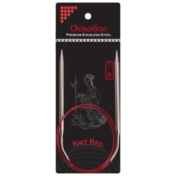 ChiaoGoo Rundstickor Knit Red Rostfritt Stål (23-100 cm) 80 cm