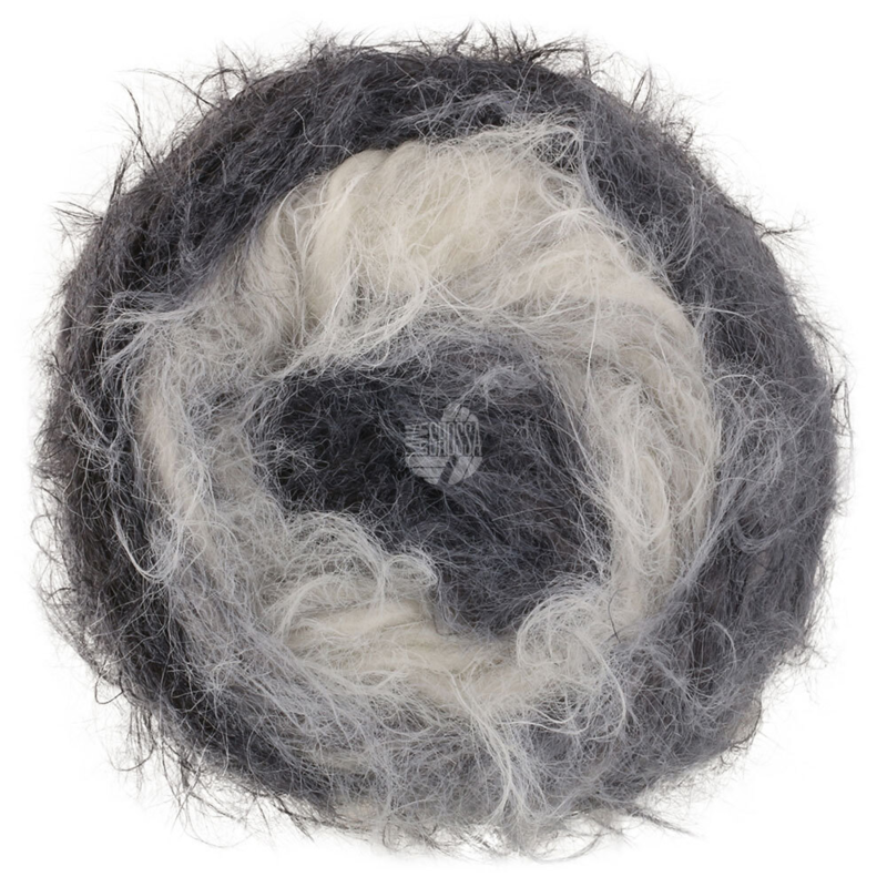 Lana Grossa Basta Mista 109 Vit/Ljusgrå/Mellangrå/Mörkgrå/Antracit