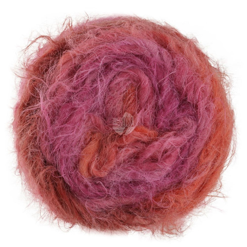 Lana Grossa Basta Mista 107 Rödviolett/Fuchsia/Gammalrosa/Vinröd/Bourgogne
