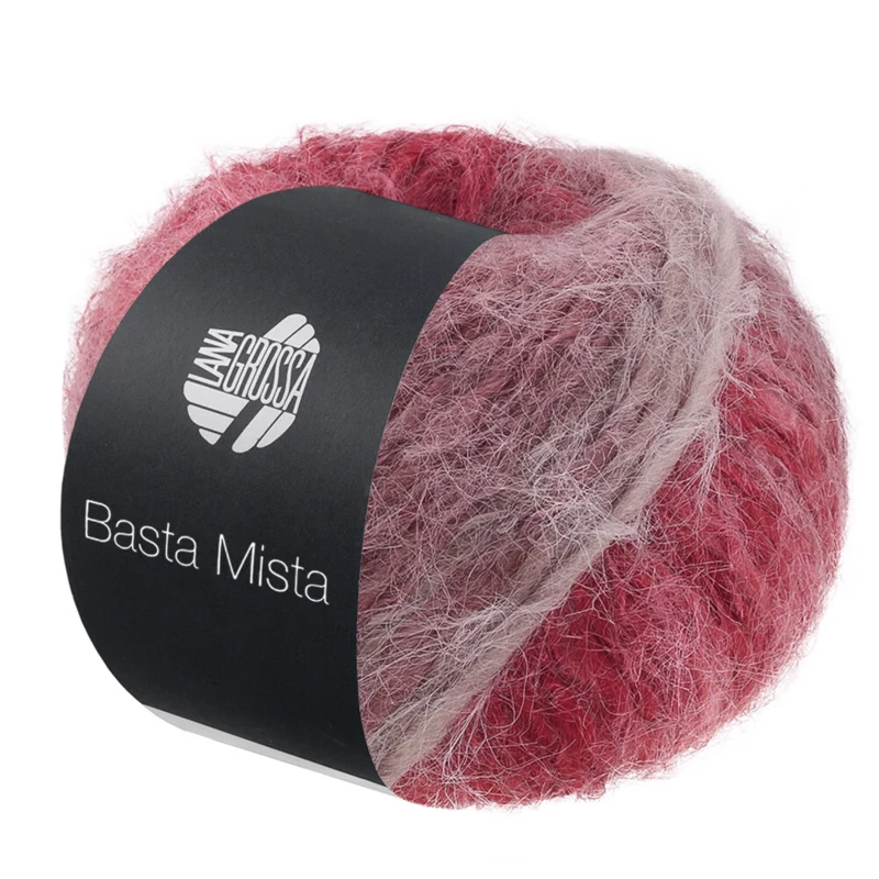 Lana Grossa Basta Mista 119 Bourgogne/vinröd/gråröd/taupe/gråbeige