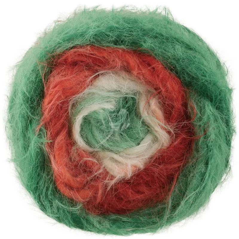 Lana Grossa Basta Mista 799 Grön/Vit/Röd