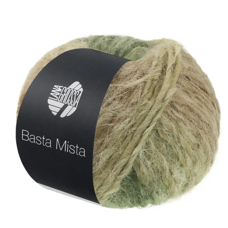 Lana Grossa Basta Mista 120 Jadegrön/grågrön/resedagrön/camel/taupe