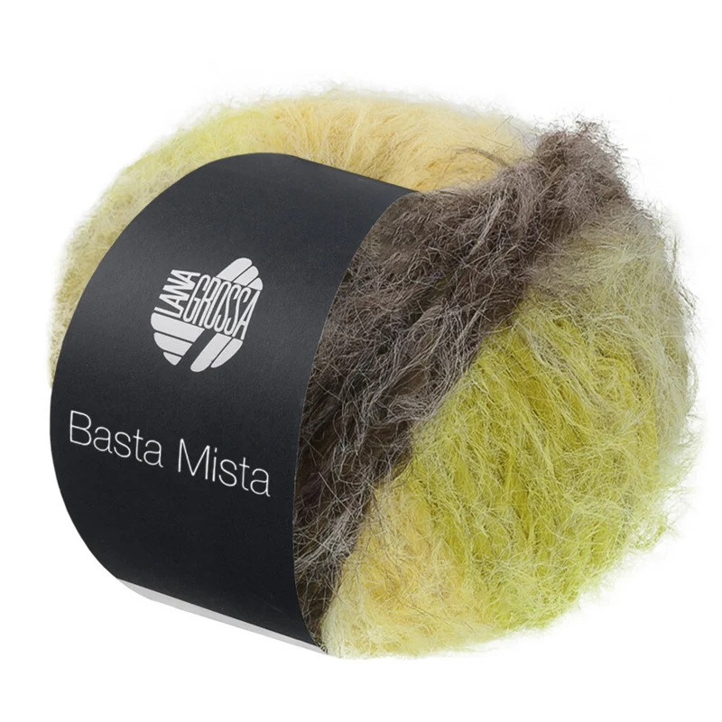 Lana Grossa Basta Mista 117 Gråbrun/taupe/gul/ljusgul/ljus olivgrön