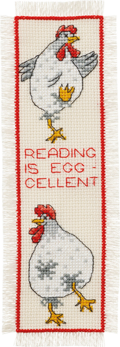 Broderikit Reading is Egg-cellent 7 x 22 cm
