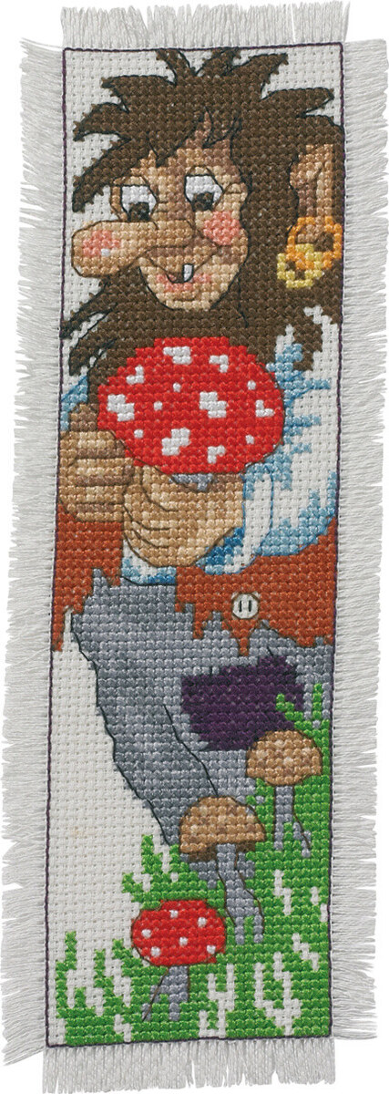 Broderikit Trollfar bokmärke 7 x 22 cm