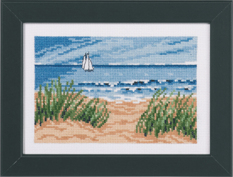 Broderikit Segelbåtar 18 x 13 cm