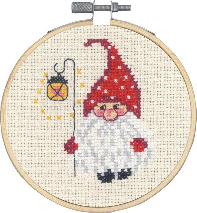 Broderikit Tomte och lykta m/5810/10 10 Ø cm