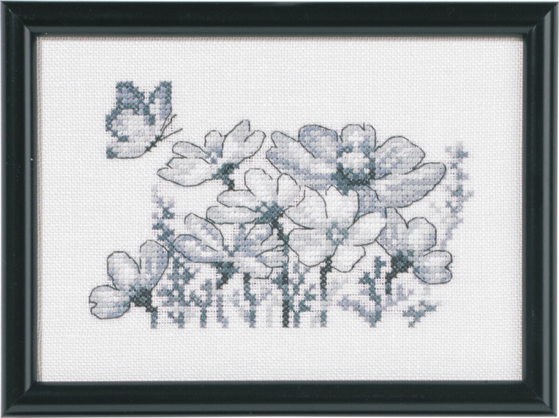 Broderikit Margueriter 12 x 17 cm