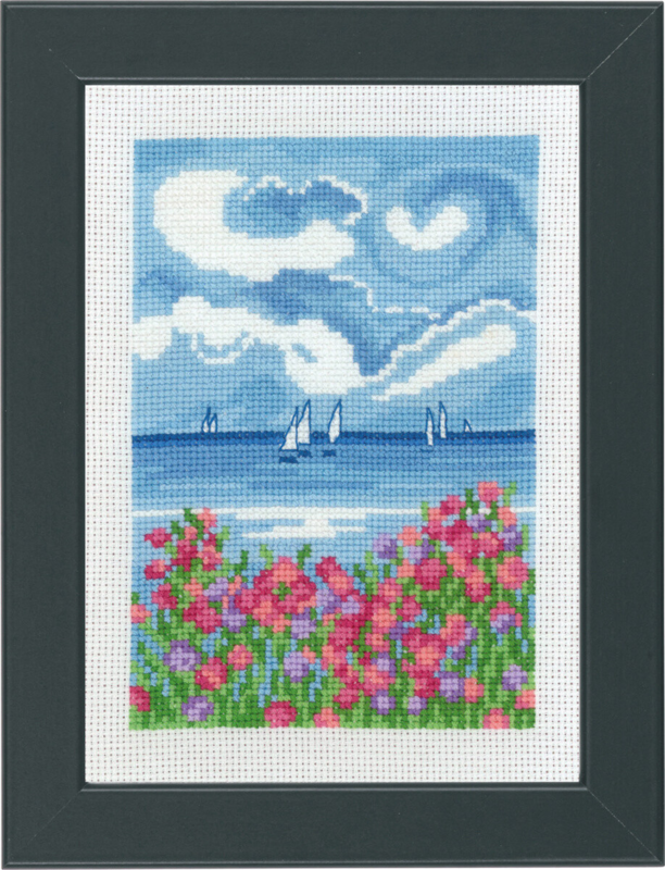 Broderikit Segelbåtar 13 x 18 cm