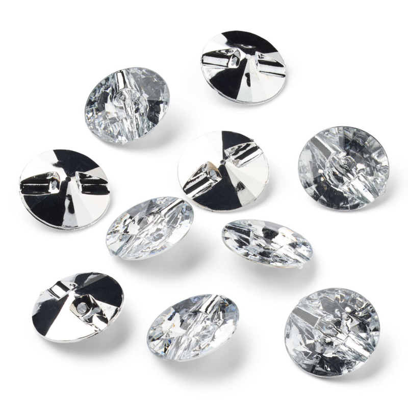 LindeHobby Kristallknappar, Klar, 20 mm, 10 st