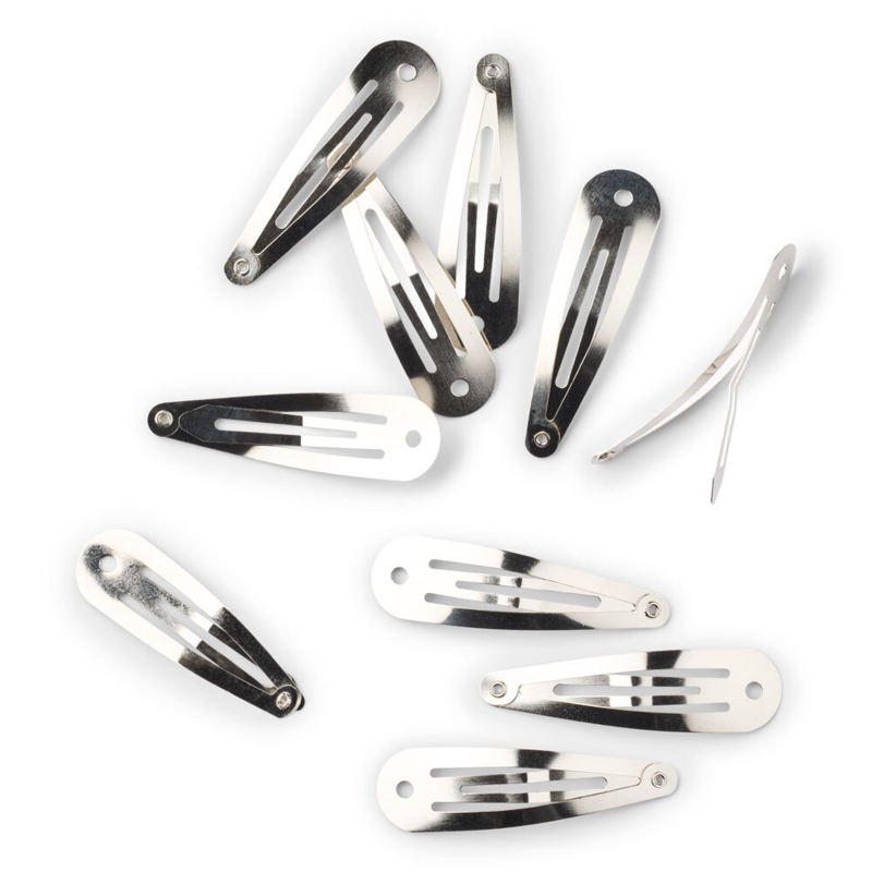 LindeHobby Knäppspännen, Silver, 45x14 mm, 10 st