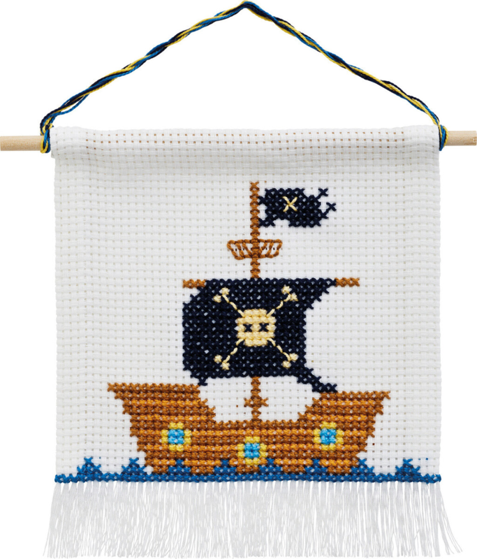 Broderikit Piratskepp m/5119/18 16 x 18 cm
