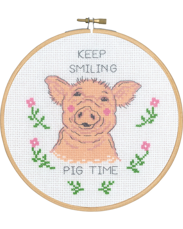 Broderikit Keep Smiling Pig Time 5810/18 18Ø