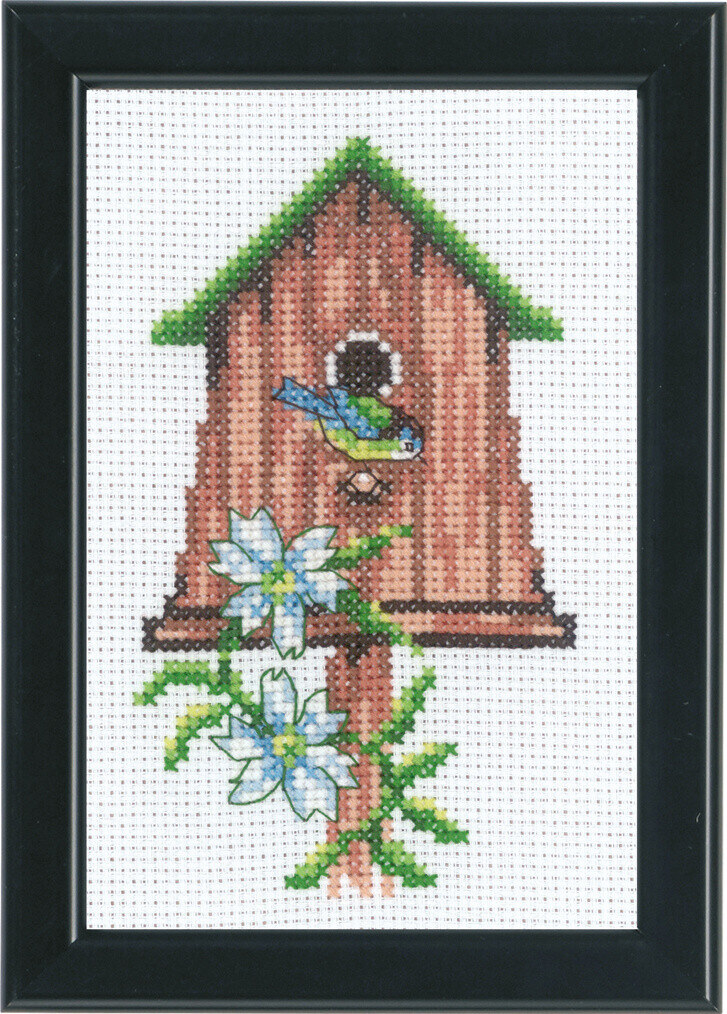 Broderikit Fågelholkar 9 x 14 cm