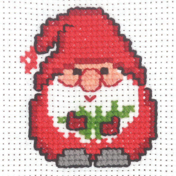 Broderikit Tomte m/ Granris 10 x 10 cm