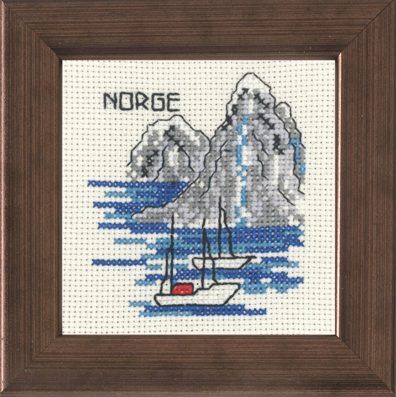 Broderikit Båt Norge 10 x 10 cm R5370