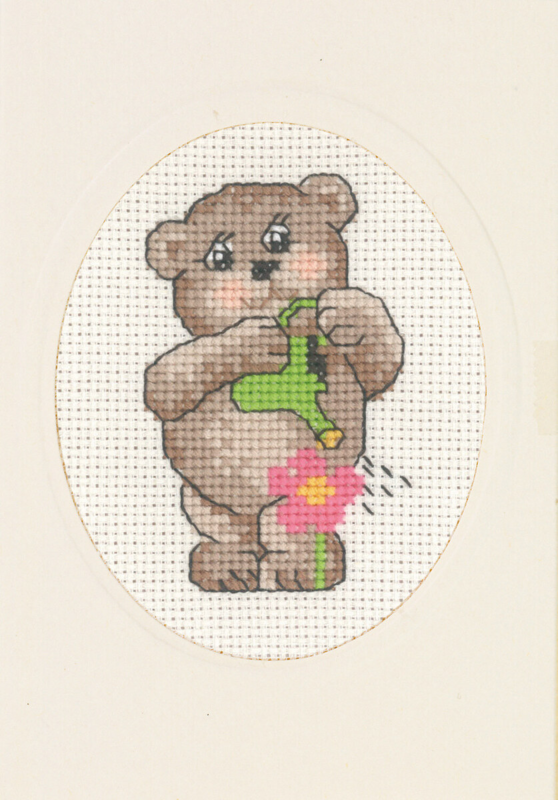 Broderikit Vattenkanna nalle 9 x 13 cm