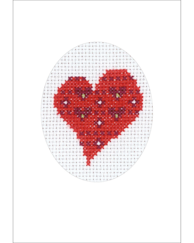 Broderikit Hjärtan m/ hjärtan 5883/00 9 x 13 cm