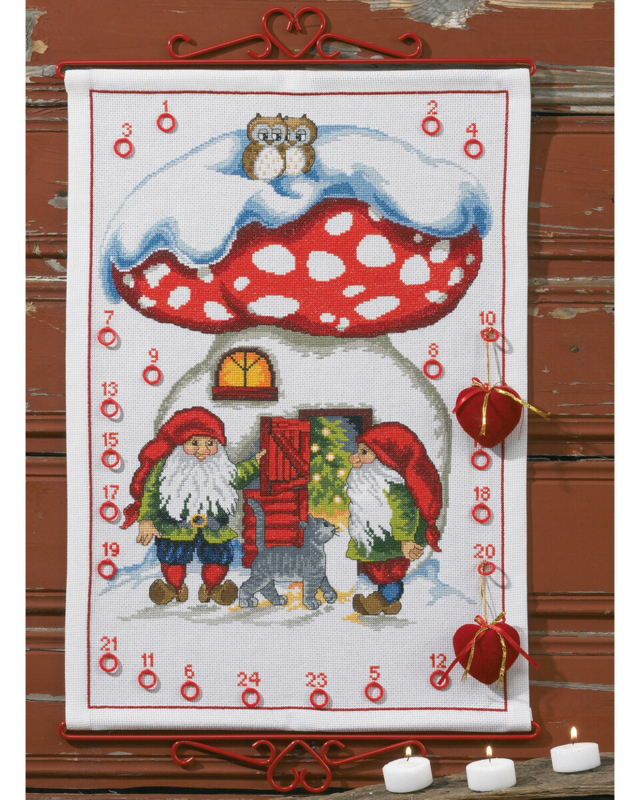 Broderikit 2 tomtar m/katt 5125/38 38 x 53 cm