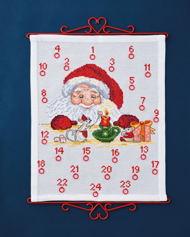 Broderikit Jultomte & möss 38 x 46 cm B5125/38