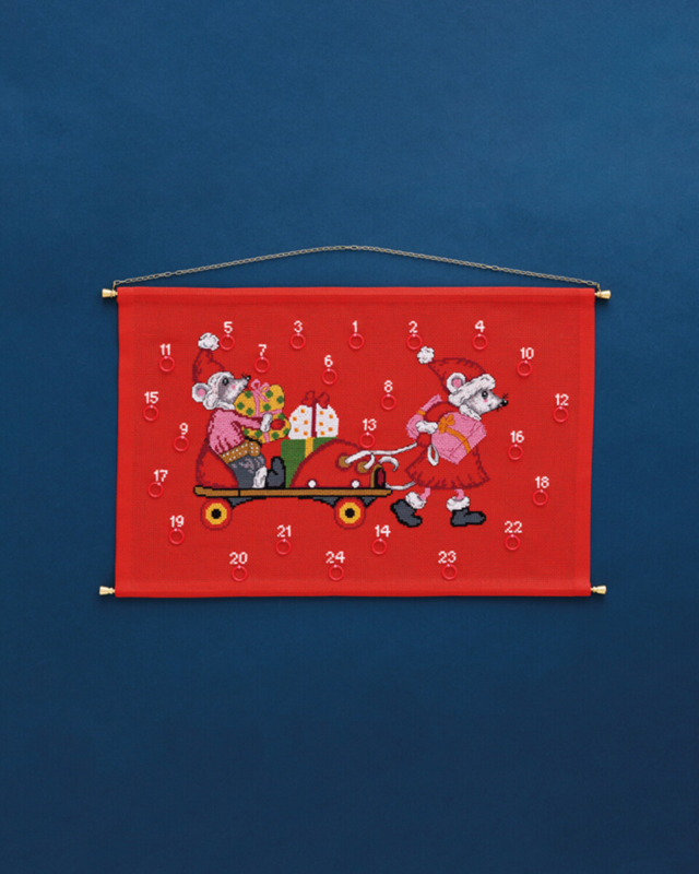 Broderikit Mus i rullskridskor 46 x 30 cm B5205/46