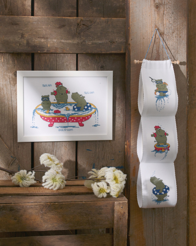 Broderikit Flodhästar 12 x 63 cm