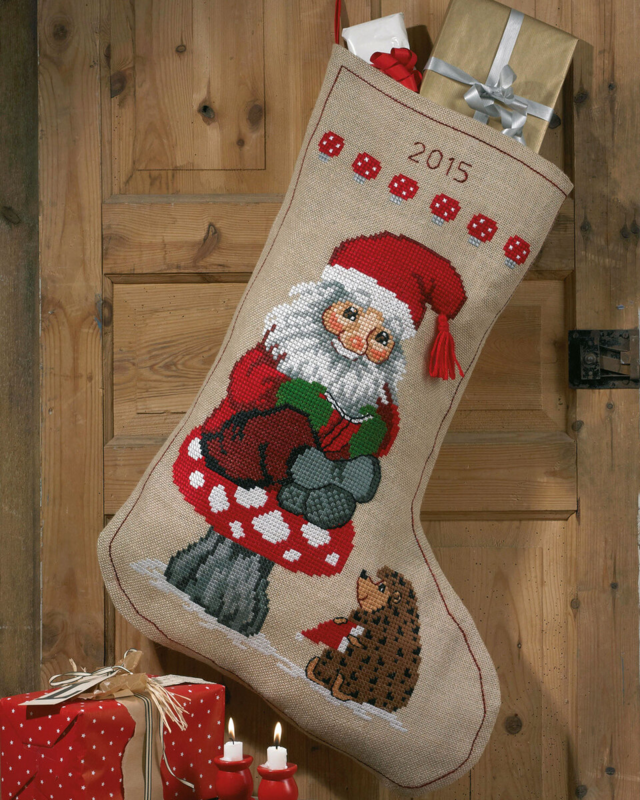 Broderikit Tomte och igelkott 60 x 84 cm