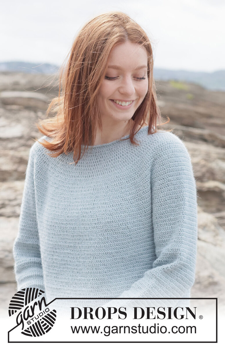 263-33 Seafoam Serenity Sweater by DROPS Design