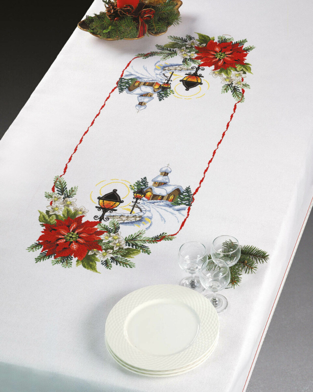 Broderikit Julstjärnor / lyktor 140x230 cm