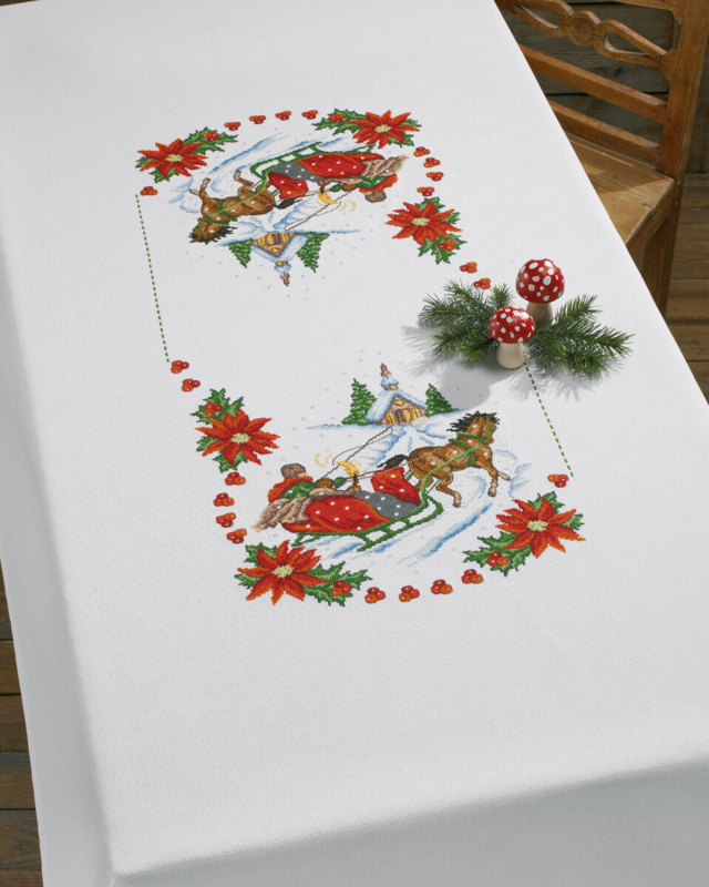 Broderikit Kyrka, Släde & Stjärna 140x220 cm