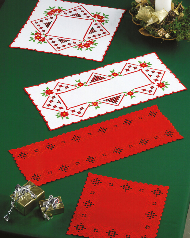 Broderikit Hardanger, röd