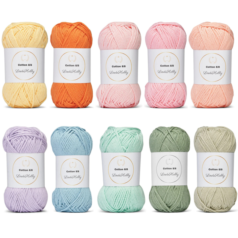 LindeHobby Cotton 8/8 - Soft Pastel Dream, 10 nystan