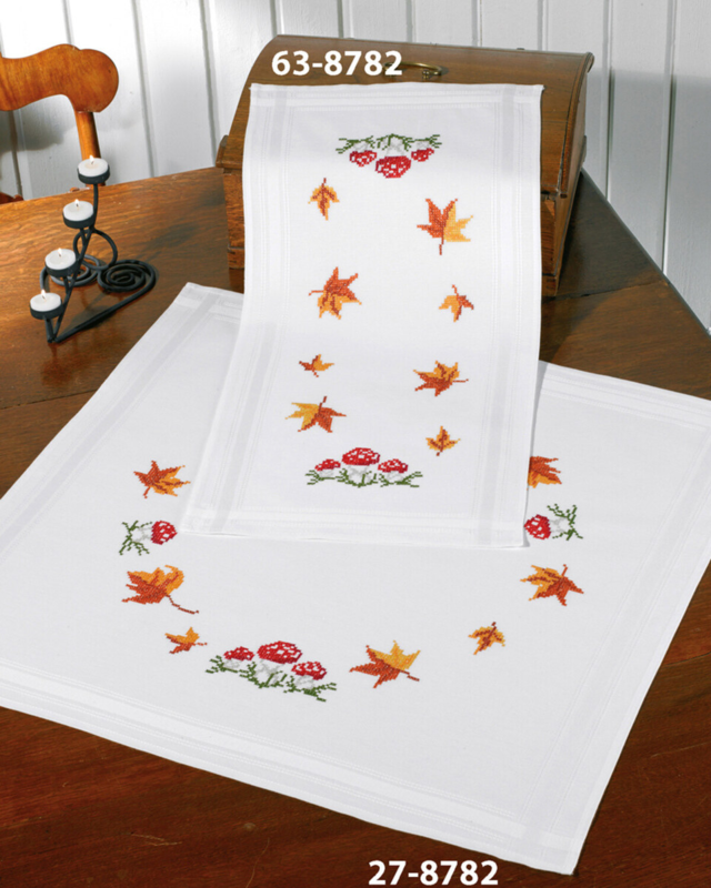 Broderikit Svampar och blad 40x80 cm