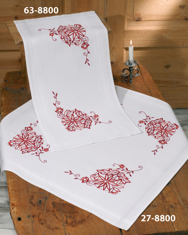 Broderikit Redwork 40 x 80 cm