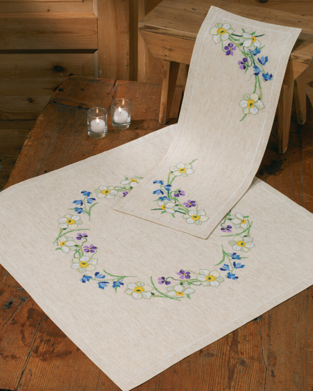Broderikit Vårblommor 24 x 66 cm