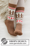 50-3 Gingerbread Love Socks by DROPS Design