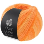 Lana Grossa Cosy Socks Soft Stripes 112 Ljusorange/mandarin/orange