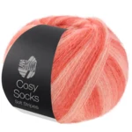 Lana Grossa Cosy Socks Soft Stripes 113 Lax/laxröd/korall