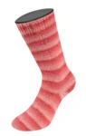 Lana Grossa Cosy Socks Soft Stripes 113 Lax/laxröd/korall