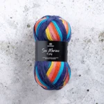 Svarta Fåret Sox Merino 4 ply 22 Blå helgon