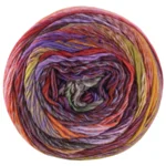 Lana Grossa Colorissimo 214 Brunorange/Rödbrun/Kopparröd/Syrenlila/Aubergine/Gröngrå/Oliv